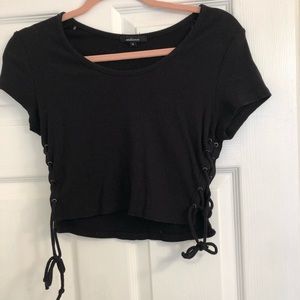 Stylish black crop top!!